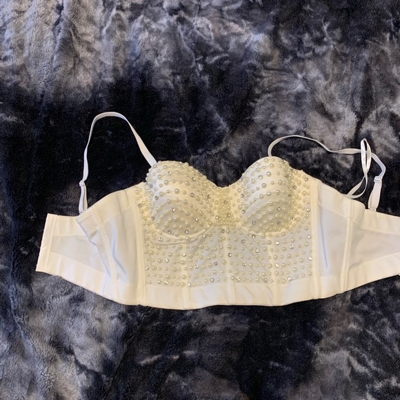 Windsor pearl and diamond studded longline bustier - Picture 4 of 5